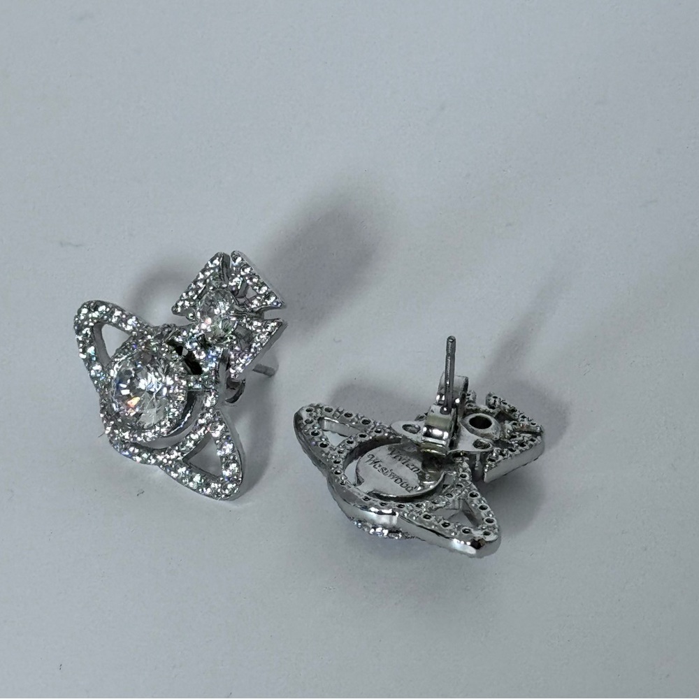 Vivienne Westwood silver rhinestone earrings - Picture 4 of 7